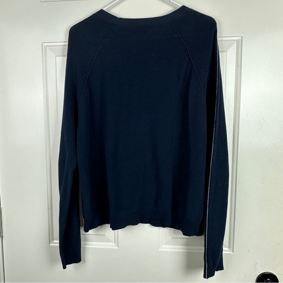 Velvet by Graham & Spencer Navy Blue Cotton Pullover Sweater Size Large - Picture 5 of 6